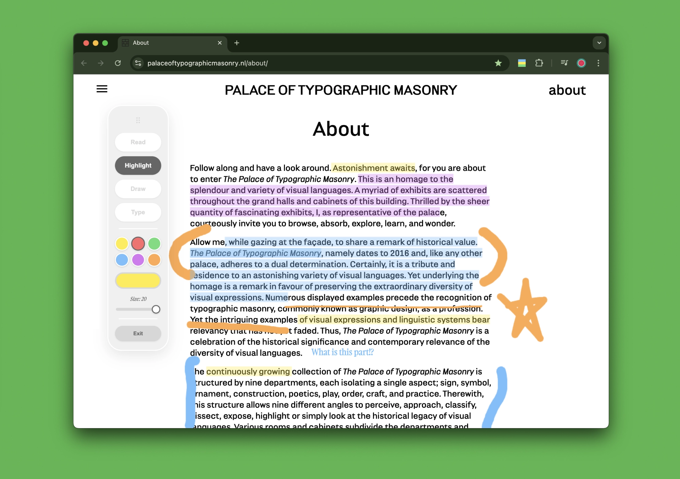 Web Highlighter Frame